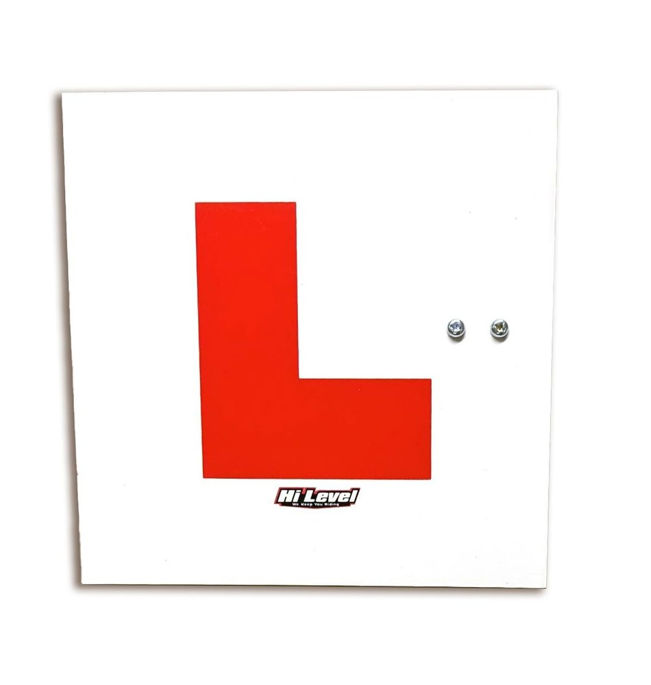 Hi Level Rigid motorcycle L Plate Kit. Front & rear with fork leg Multi