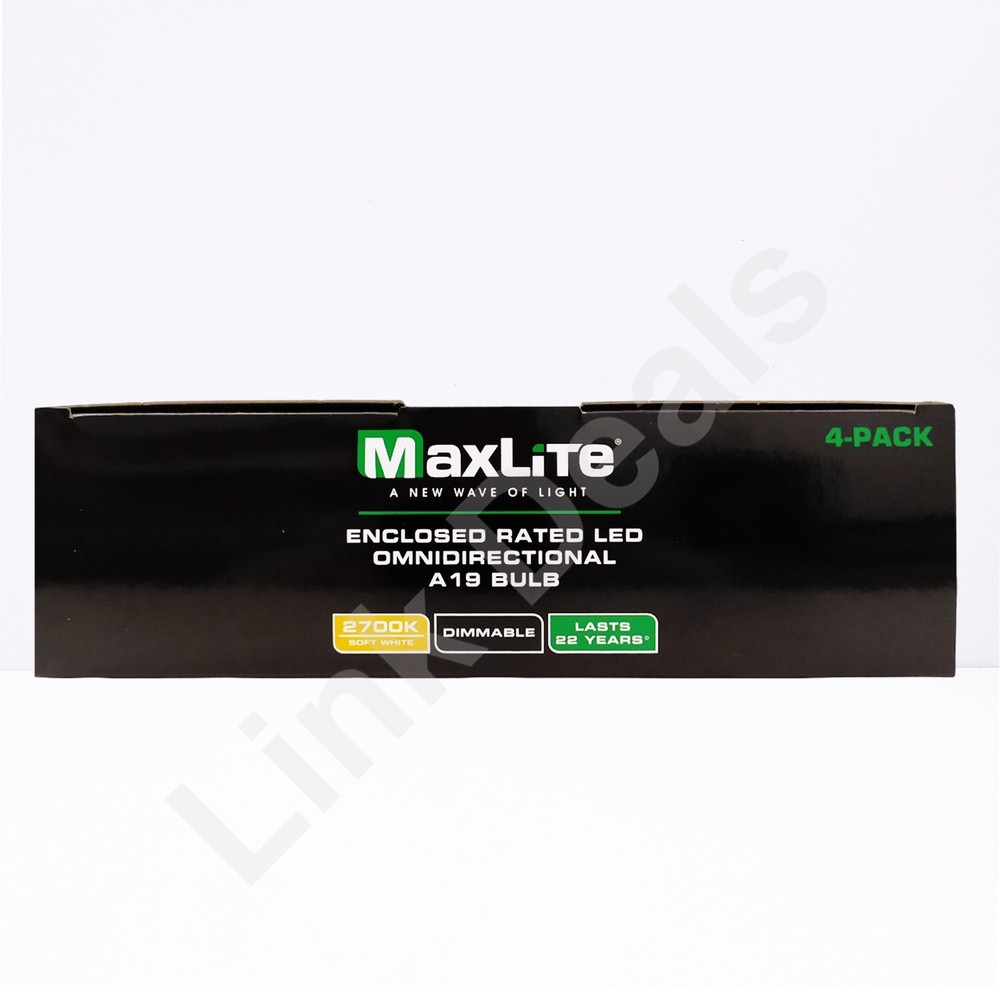 96 Pack Maxlite Light Bulb 60W Equivalent 8W LED A19 Soft White 2700K Dimmable