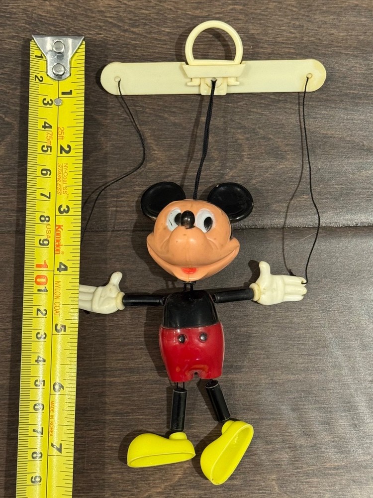 Vintage Mickey Mouse Marionette String Puppet Plastic Disney