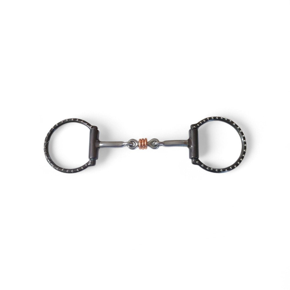 Dutton Bits D-Ring Smooth Dog Bone Snaffle Bit 5" Tig Dots Rings