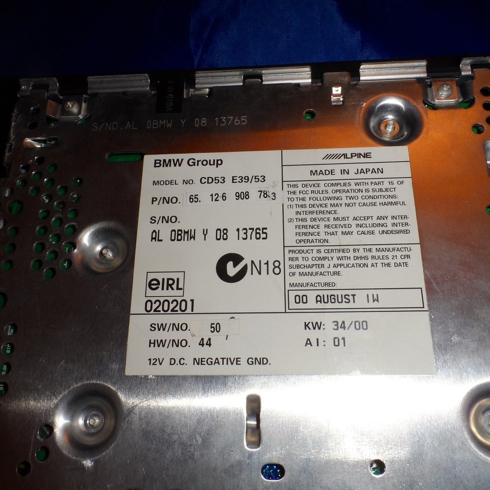 01-05 BMW e39 e53 CD Player Unit, 65126908783