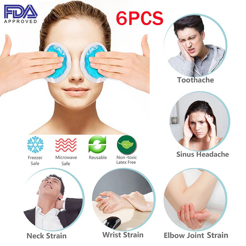 6Pcs Small Round Ice Gel Pack Hot Cold Therapy Heating Cooling Cloth Backing Kit