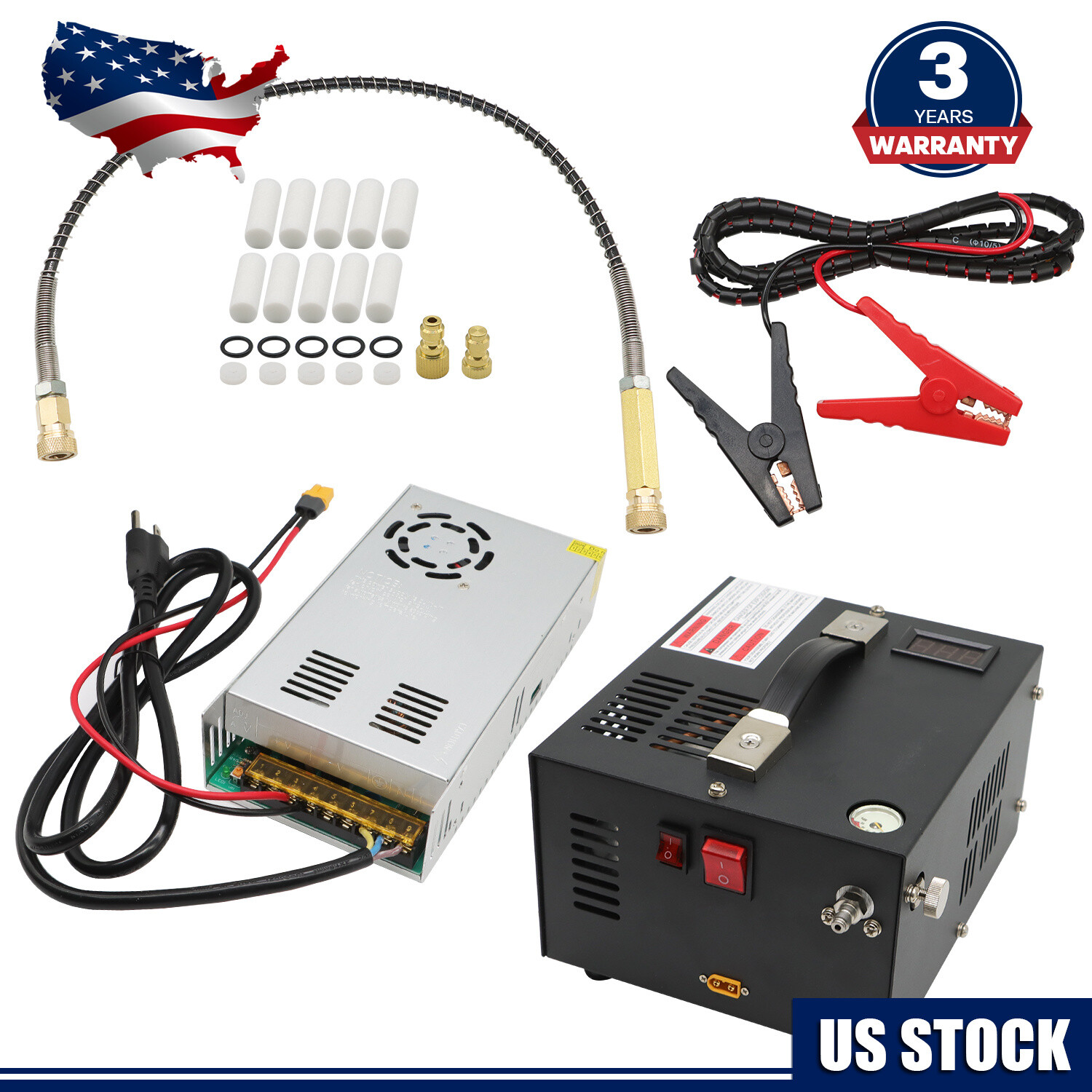 PCP Air Compressor Manual-Stop w/Built-in Fan 4500PSI/30MPa US