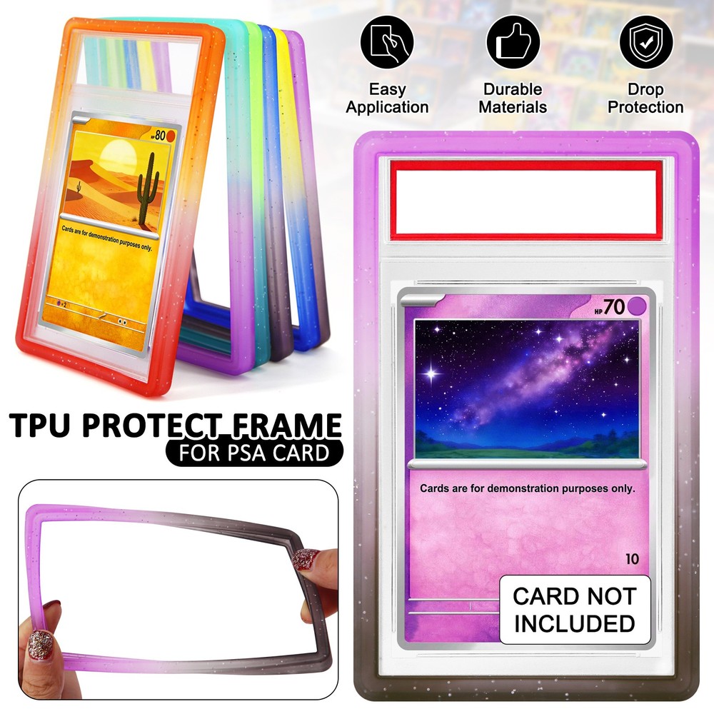 6x Gradient PSA Graded Card Slab Bumper Guard Protector Skin TPU - STACKABLE