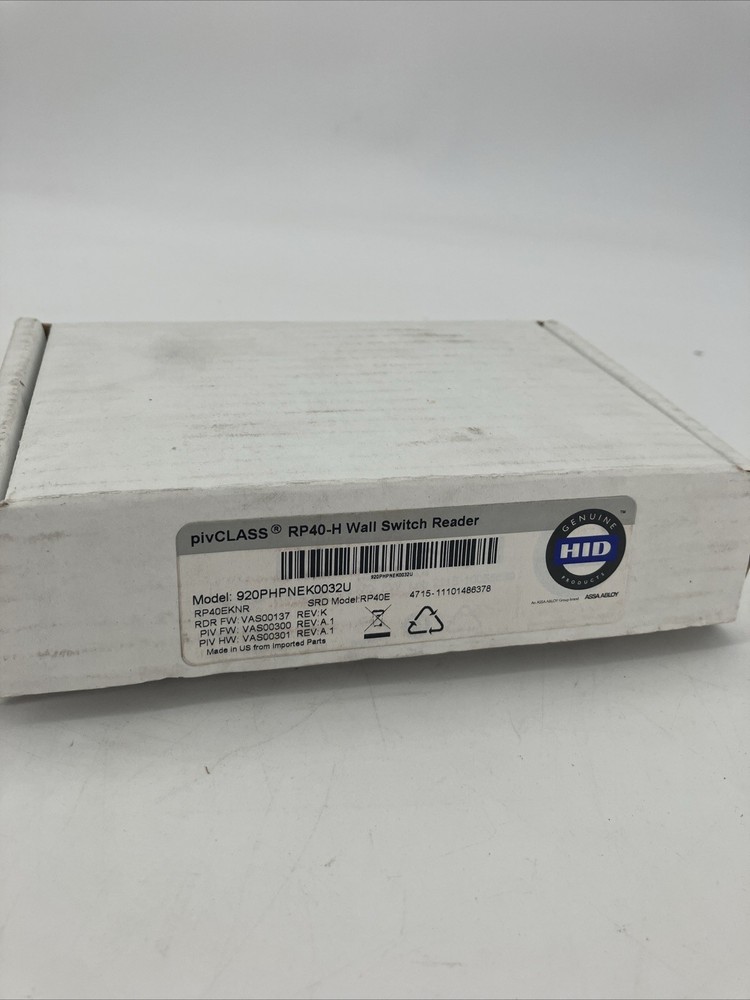 HID / 920PHPNEK0032U / pivCLASS RP40-H Wall Switch Reader Ships Fast