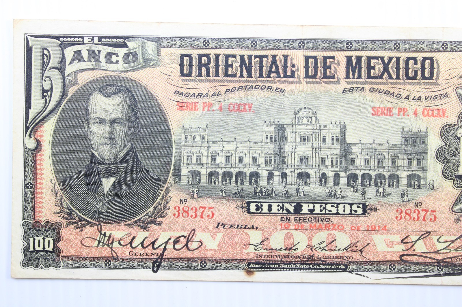 Banco Oriental de Mexico 1914 100 Pesos P S385c #0432