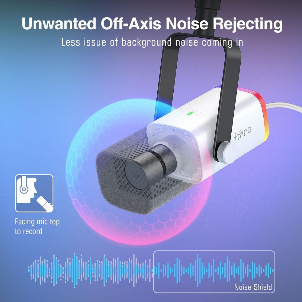 Gaming XLR/USB Microphone Kit Streaming Dynamic Mic Set for PC Computer Mic for