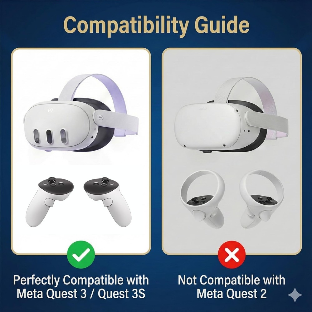 2Pack Fit for Meta Quest 3 3S Controller Strap,Adjustable Secure Controller Hand
