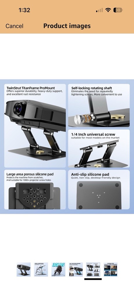 Projector Stand 30 Lb Load Capacity 360 Rotatable And Foldable Stand Table