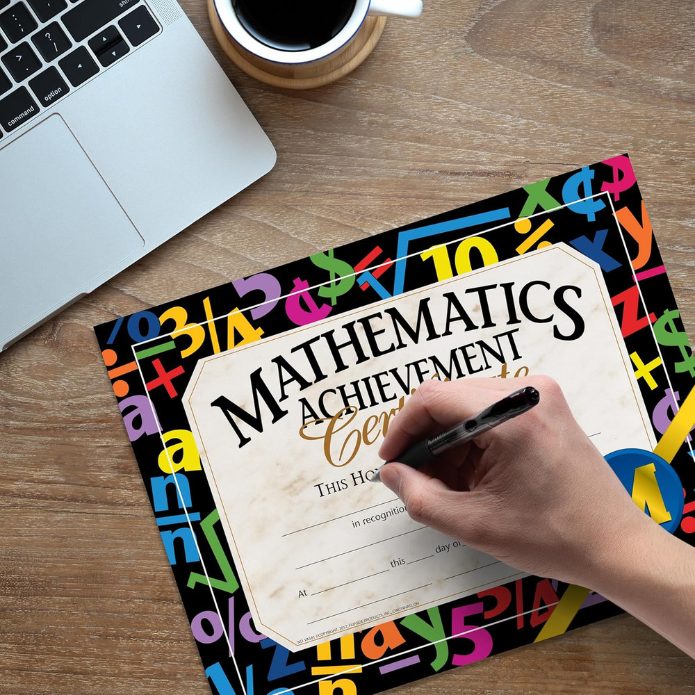 Mathematic Achievement Certificate, Math Recognition, Student Award, Incentive,