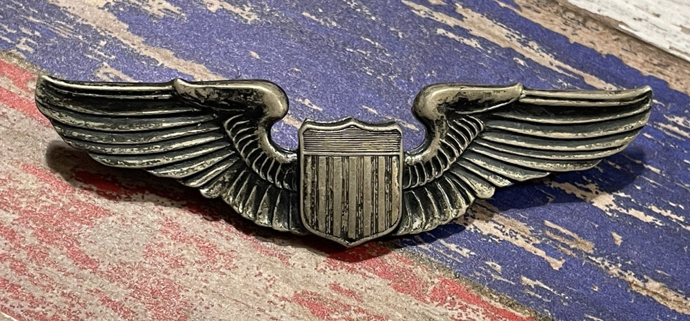 Authentic Sterling Silver WWII US Army Air Corps / Forces Pilot Wing