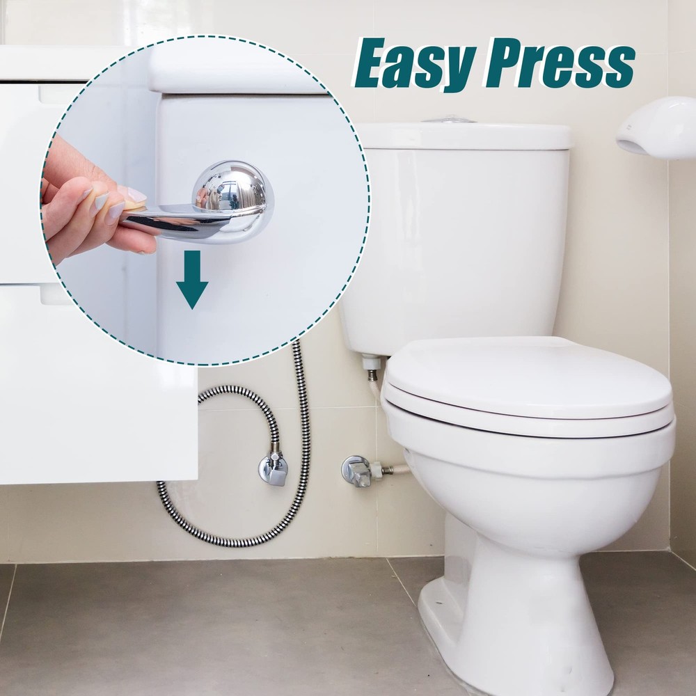 Enhon 1 Pack Universal Toilet Flush Handle Replacement Kit, Compatible Chrome