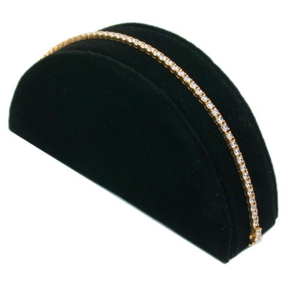 Black Velvet Half Moon Bracelet Jewelry Display 5" x 2 1/2"
