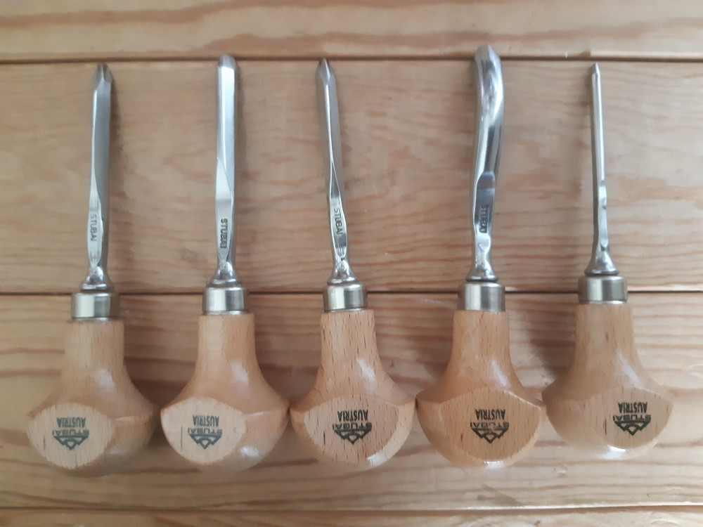 5x Stubai Woodcarving Palm Gouges