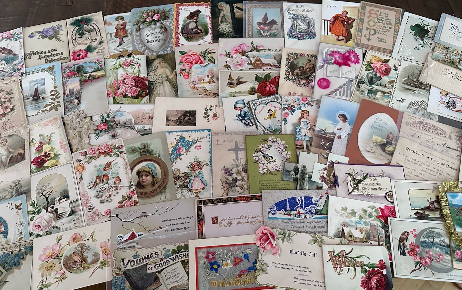 Huge Lot of 200 +Old Scraps~Cards~Ephemera~Mixed Paper~DAMAGED-SCRAPBOOK CRAFTS!