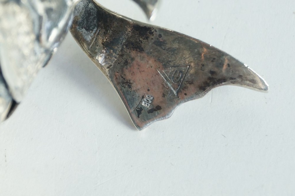 Solid silver articulated fish, Spain (76477)