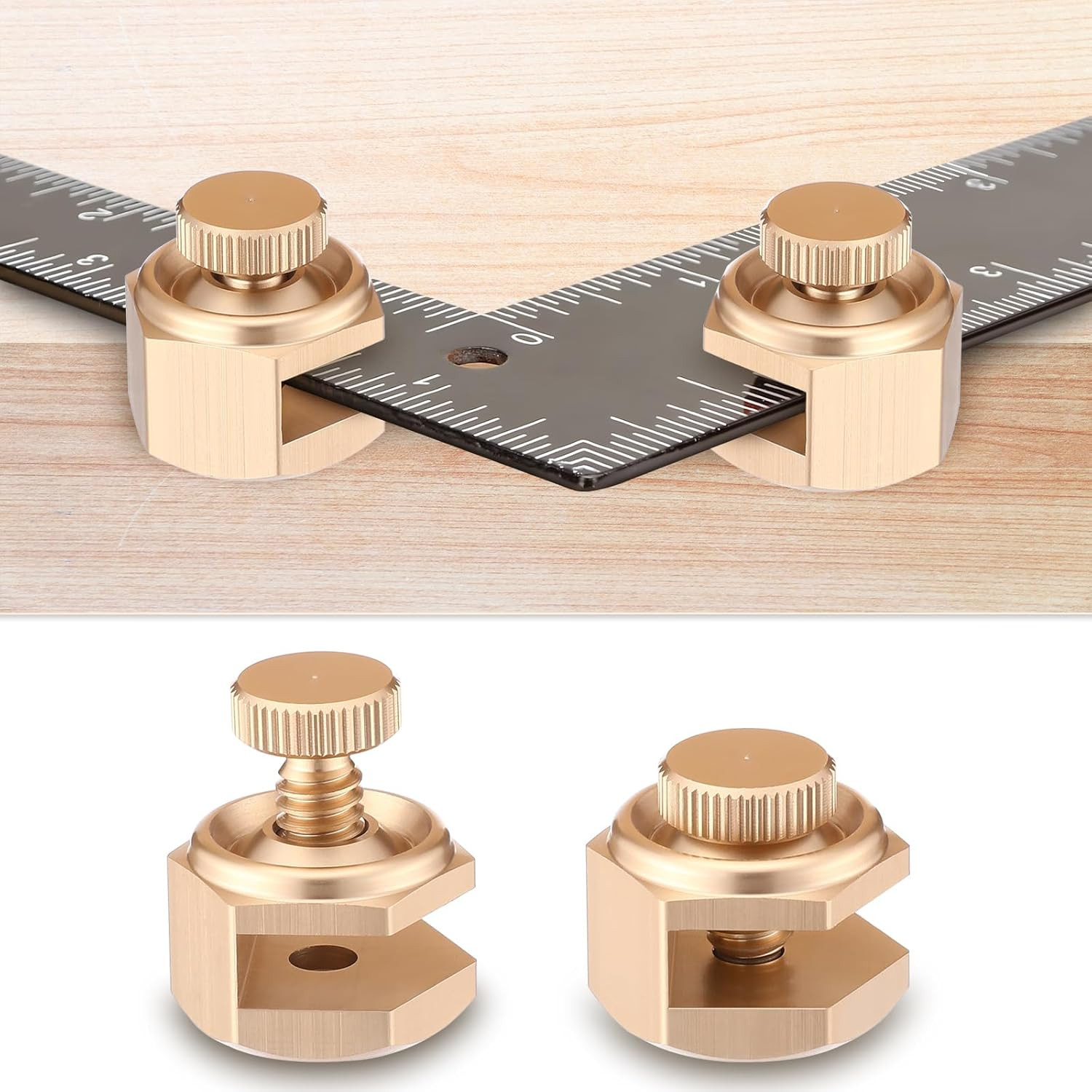 4 Pack Stair Gauge Set for Framing, Layout Tool for Carpentry (Gold)