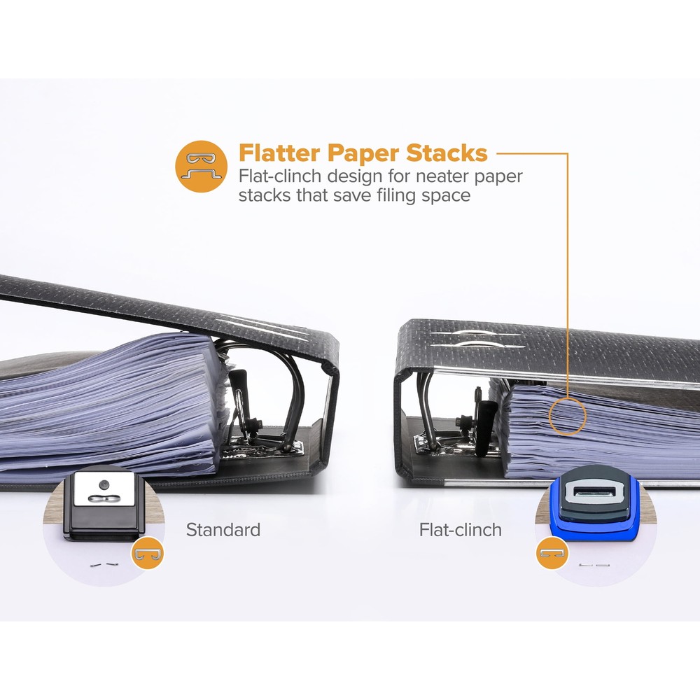 Flat Clinch Stapler, 40 Sheets, Metallic Purple