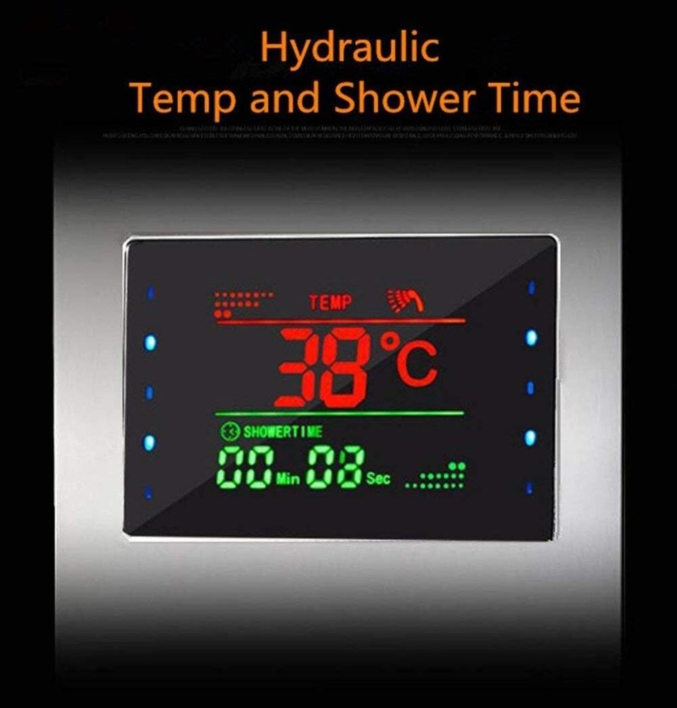 ORB Shower Panel Tower LED Rainfall Combo System Massage Jet Stainless Steel