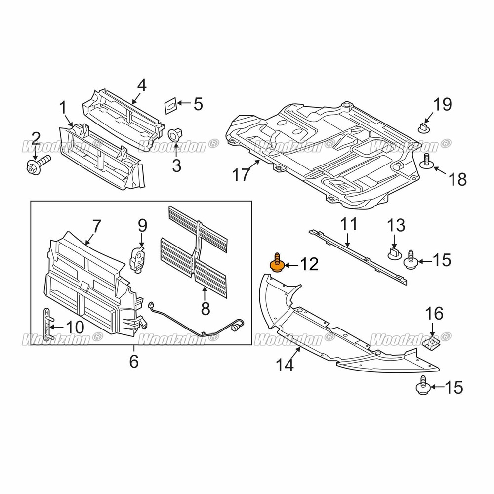 10x Under Engine Shield Air Dam Deflector Torx Screw Bolt For Ford Focus Escape