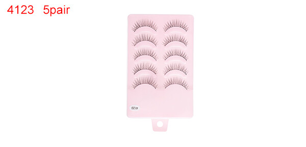 Natural False Eyelashes for Makeup Black 4123 5 Pair