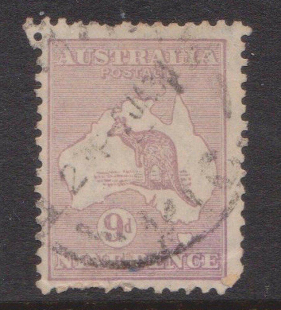 (F99-27) 1929  AAustralia U 9d violet kangaroo (AB)
