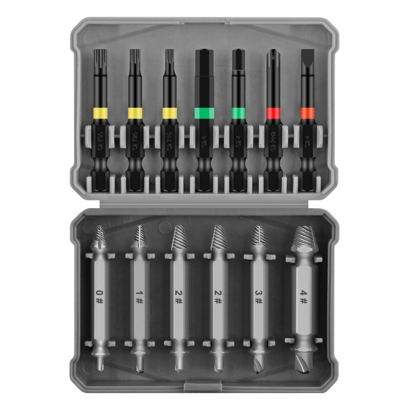 13pc Fast Damaged Screw Extractor Speed Out Drill Bits Tool Broken Bolt Remover