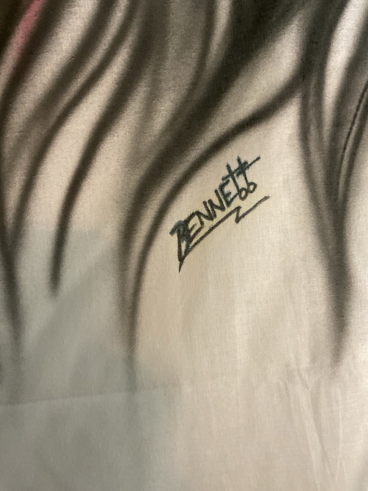 Vintage Kiss Gene Simmons Autographed Airbrushed Birthday Piece.. 65”x94”.BIG..