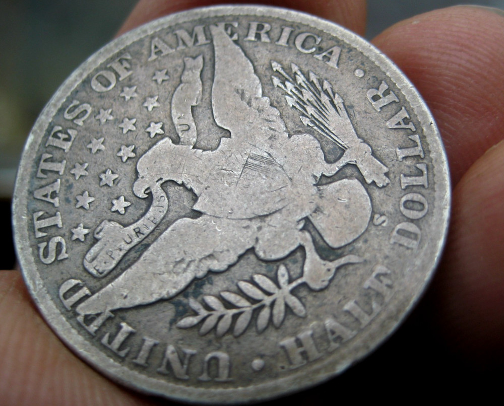 Nice ~ 1906-S BARBER Silver HALF DOLLAR ~ VG