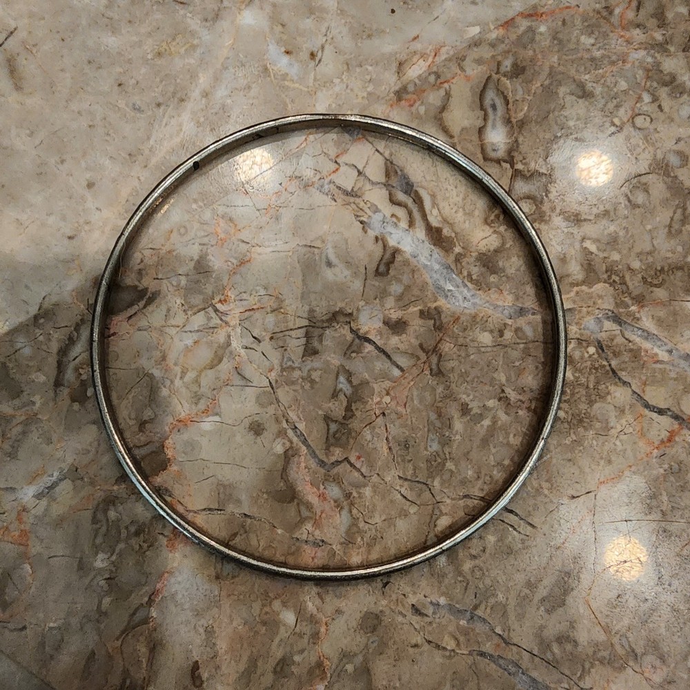 Silver Tone Bangle Bracelet Subtle Ornate Design