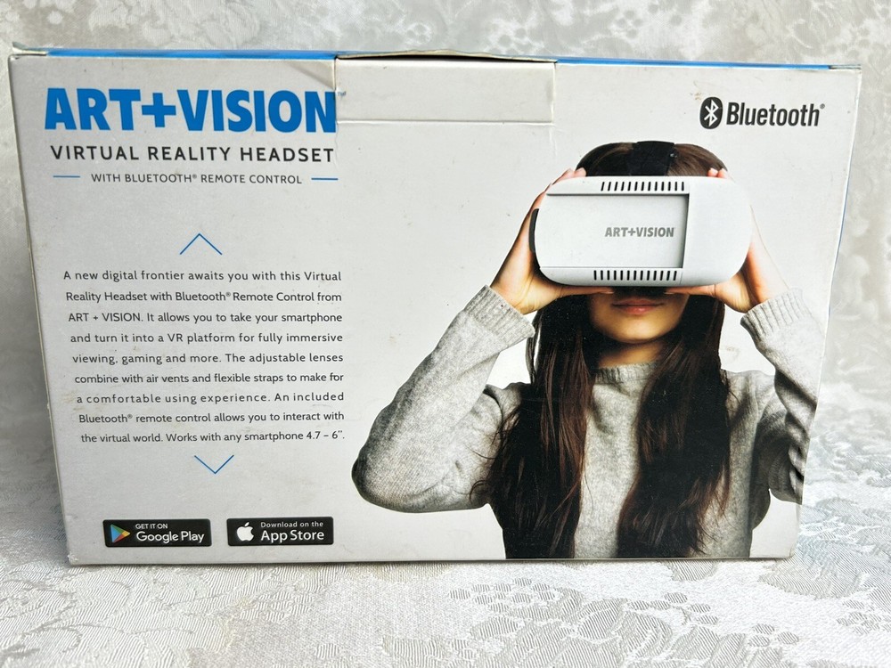 Art+Vision Virtual Reality Headset Bluetooth With Bluetooth Remote Smart Phones