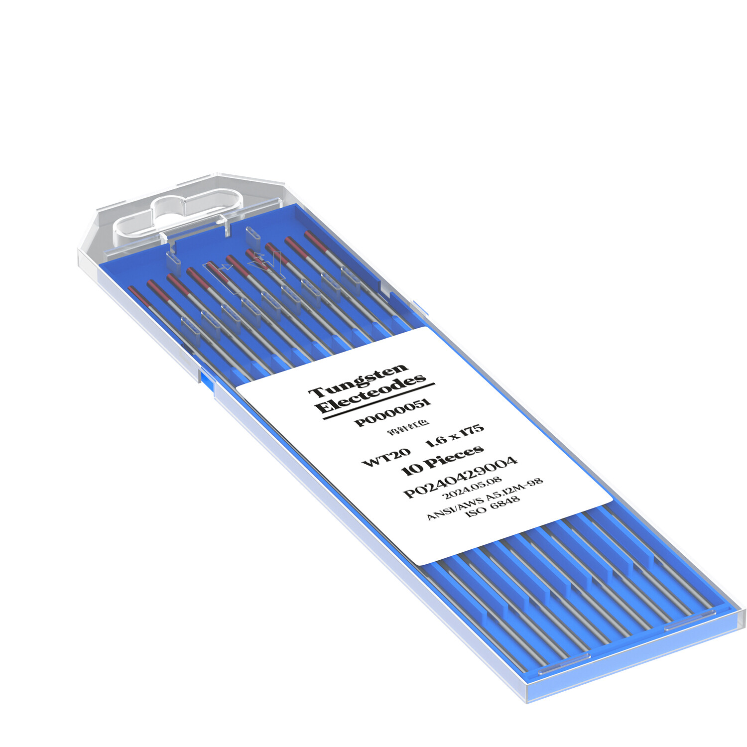 10-pk 1/16" x 7" Red TIG Welding Tungsten Electrode 2% Lantanated ,US Stock