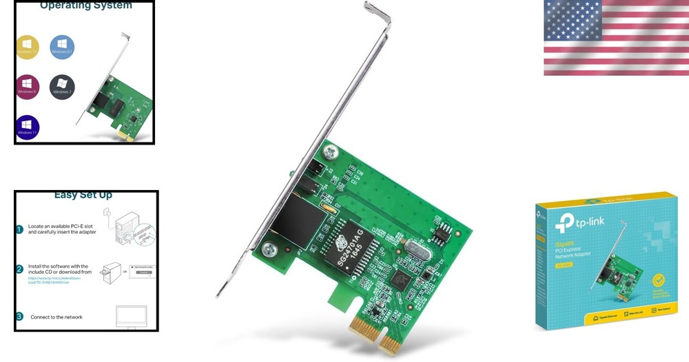 Versatile PCIe Network Adapter for High-Speed Internet - Compatible with Windows
