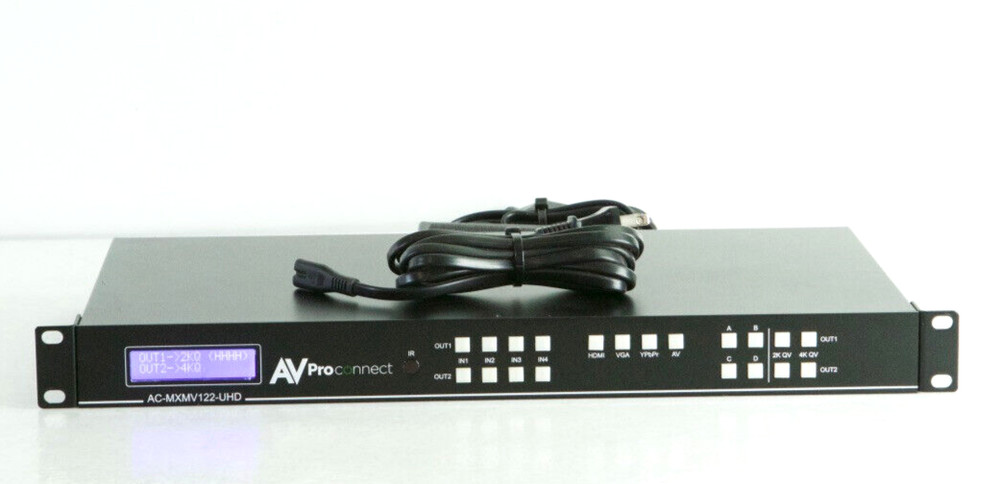 AVPro Edge AC-MXMV122-UHD Multi-format Seamless 4x2 Matrix w/ 4K Quad Split m412