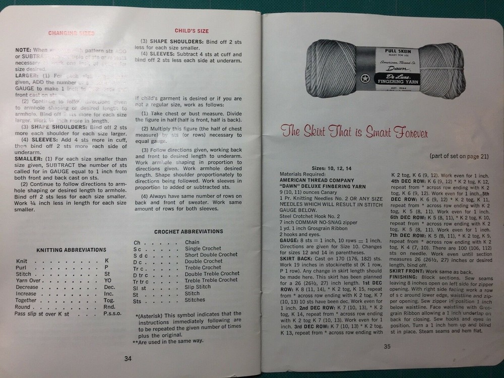 VINTAGE 1960s Sweaters & Things Knitting patterns American Thread Co Bk 182