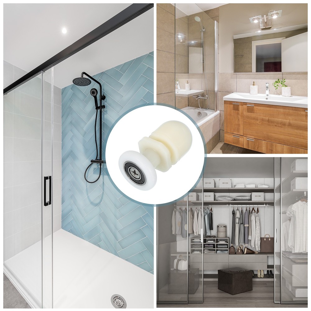 12 Pcs 23mm Shower Door Rollers Wheels Replacement White