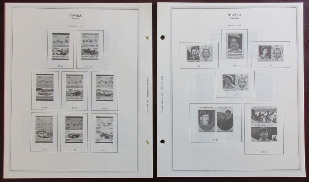 Tuvalu: Clean Set of Unused Minkus Supreme Global Pages to 1989