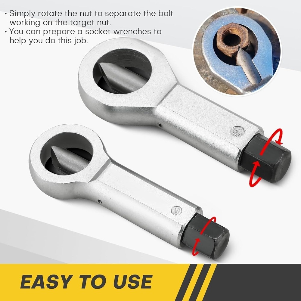 4PCS Nut Splitter Breaker 9-27mm Nut Remover Extractor Adjustable Cracker Tools