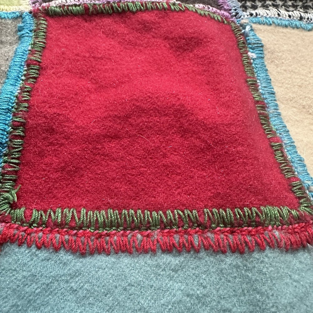 Wool Patchwork Quilt 57 Inches X 47 Inches