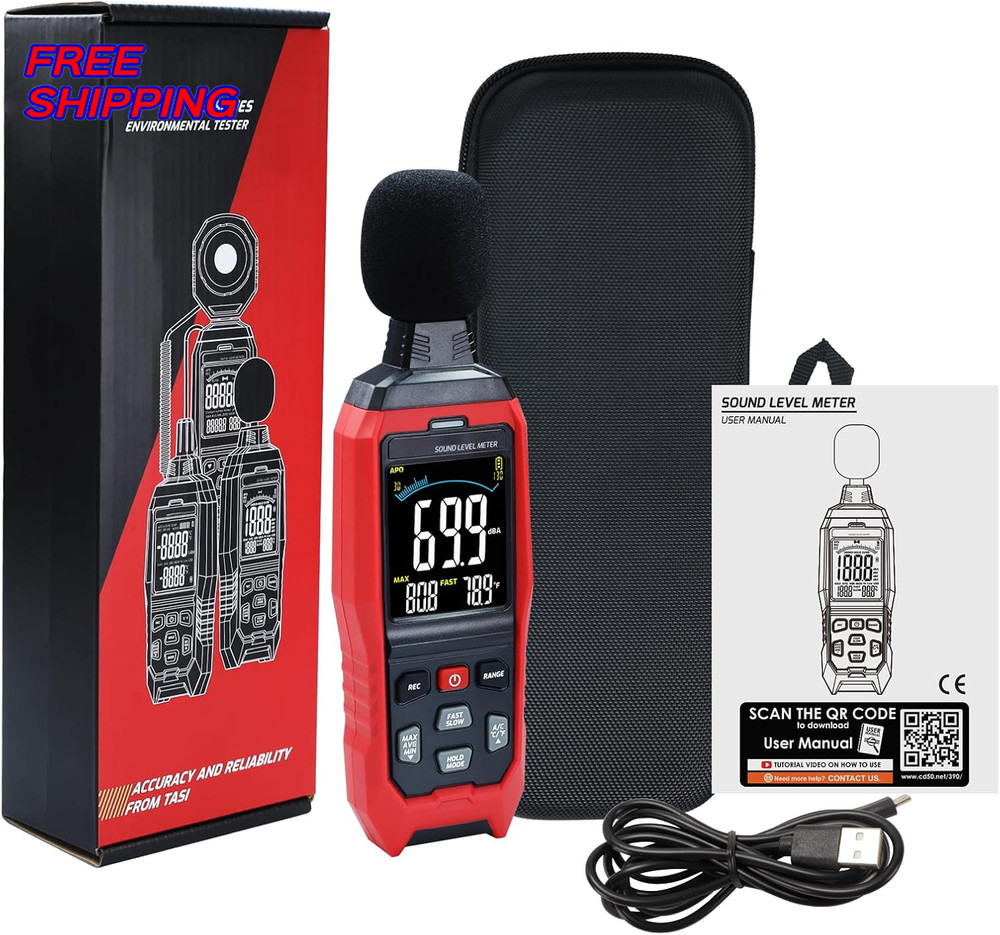 Sound Level Meter Data Logger Decibel Meter with Record Function Portable Noise
