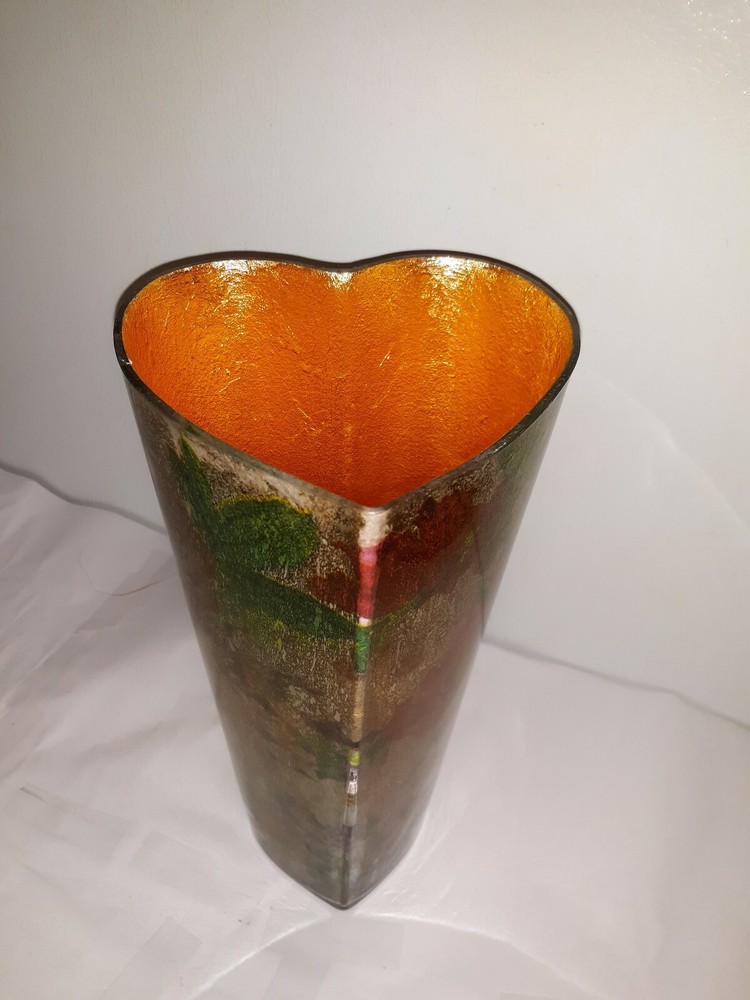 HEART Shaped FOIL Lined 10" VASE