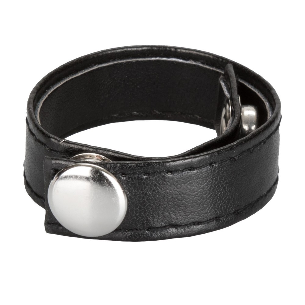 Leather 3-Snap Ring - Multi-Purpose Adjustable Penis Erection Enhancer Cock Ring