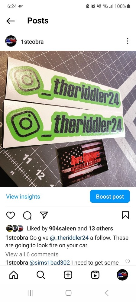 Custom instagram name handle decal stickers sets ig name tags