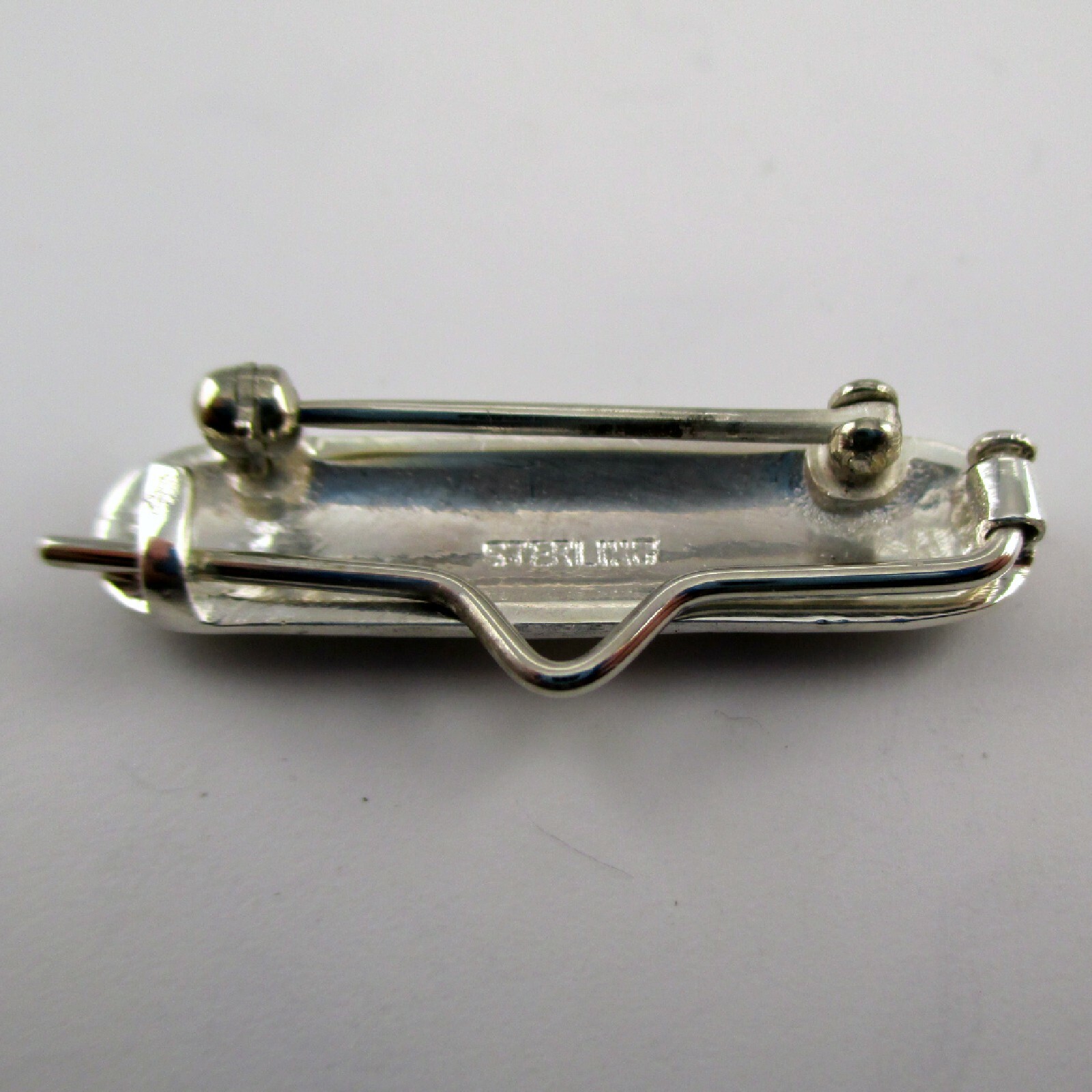 Sterling Silver MOM Charm Pin BROOCH Charm Holder BAR PIN Vintage NEW Nice!