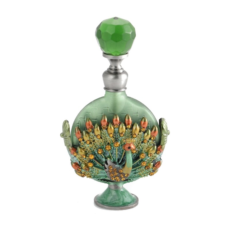 7ml Vintage Perfume Bottle Peacock Refillable Glass Bottle Cologne Bottles Round