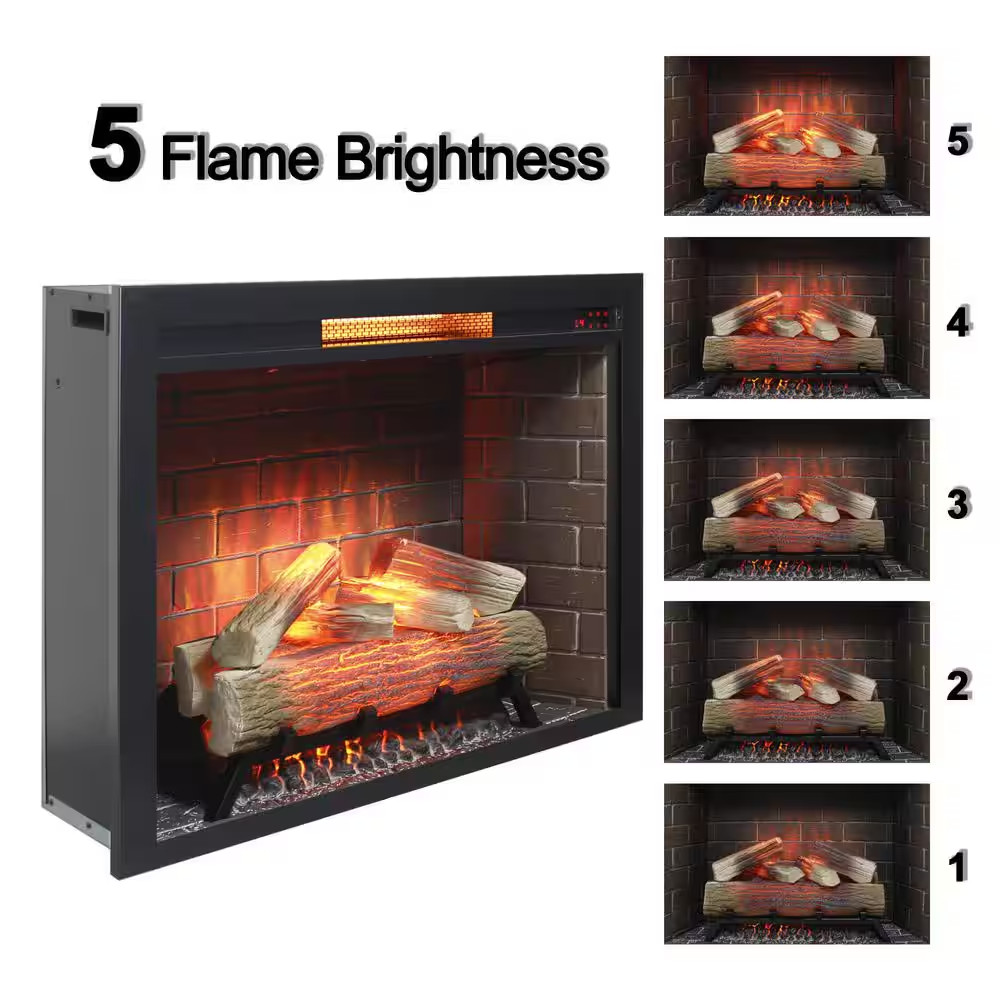 33 In. Ventless Electric Fireplace Insert