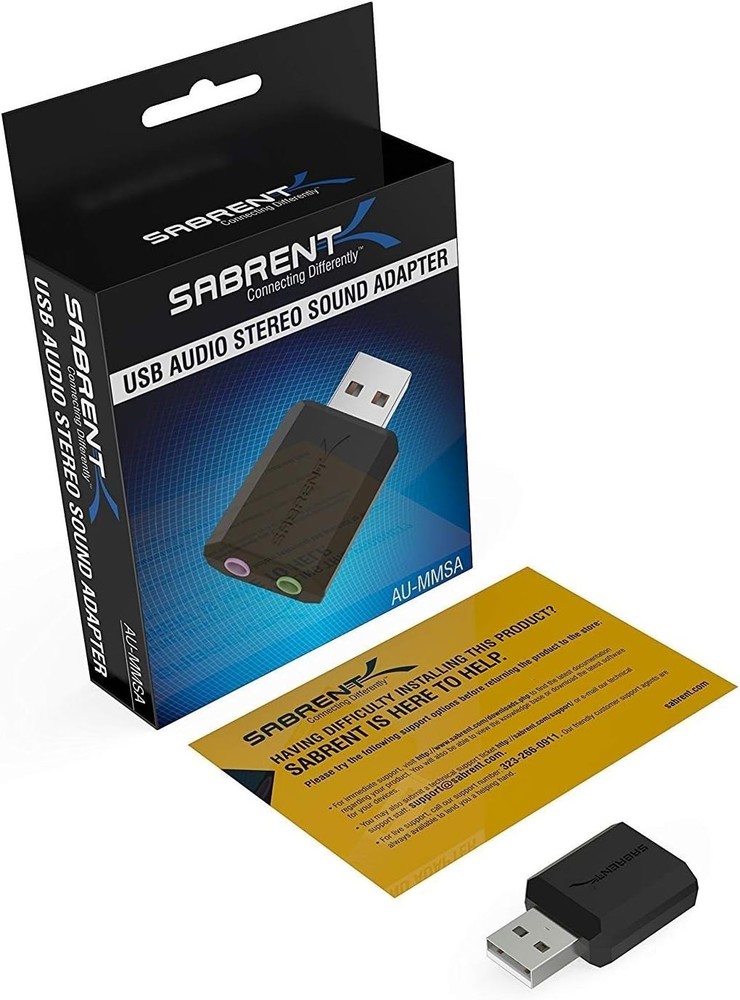 USB External Stereo Sound Adapter - Plug and Play for Windows & Mac Users