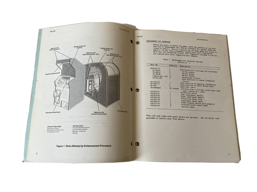 1983 Atari Pole Position II Operator & Enhancement Instructions-Arcade Game