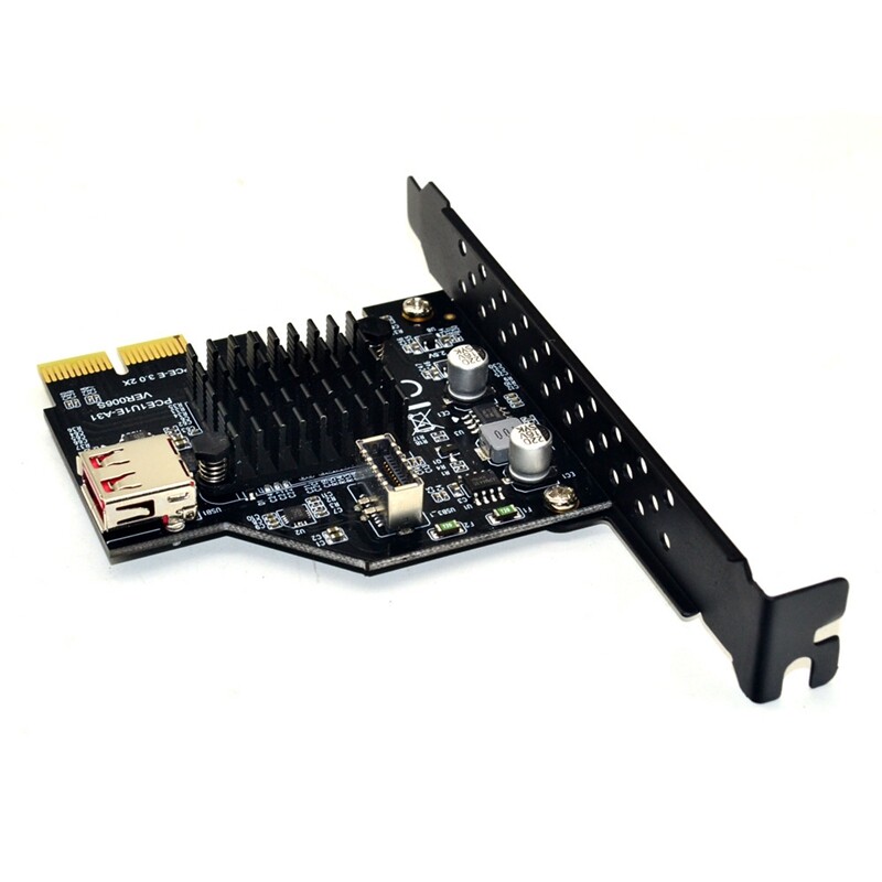 PCIe to USB 3.1 Gen2 Type E Front Panel Socket Adapter Card for Motherboard