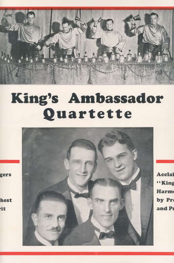 circa 1940 advertising flyer poster KING'S AMBASSADOR QUARTETTE vocals bells